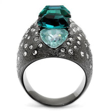 Load image into Gallery viewer, Womens Light Black Ring Anillo Para Mujer Stainless Steel Ring with Top Grade Crystal in Multi Color Lena - Jewelry Store by Erik Rayo

