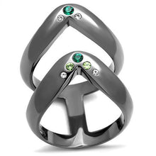 Load image into Gallery viewer, Womens Light Black Ring Anillo Para Mujer Stainless Steel Ring with Top Grade Crystal in Multi Color Safiya - Jewelry Store by Erik Rayo
