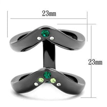 Load image into Gallery viewer, Womens Light Black Ring Anillo Para Mujer Stainless Steel Ring with Top Grade Crystal in Multi Color Safiya - Jewelry Store by Erik Rayo
