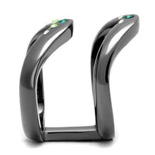 Load image into Gallery viewer, Womens Light Black Ring Anillo Para Mujer Stainless Steel Ring with Top Grade Crystal in Multi Color Safiya - Jewelry Store by Erik Rayo
