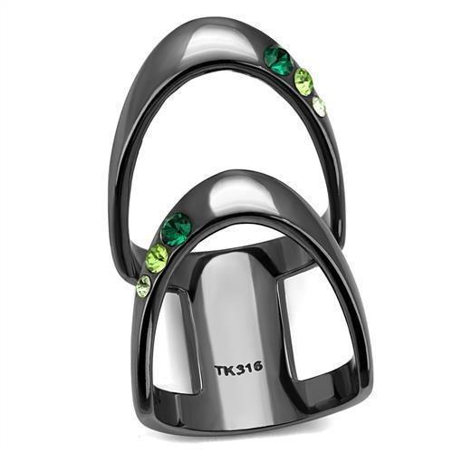 Light Black Rings for Women Anillo Para Mujer Stainless Steel Ring with Top Grade Crystal in Multi Color Tafariah - Jewelry Store by Erik Rayo