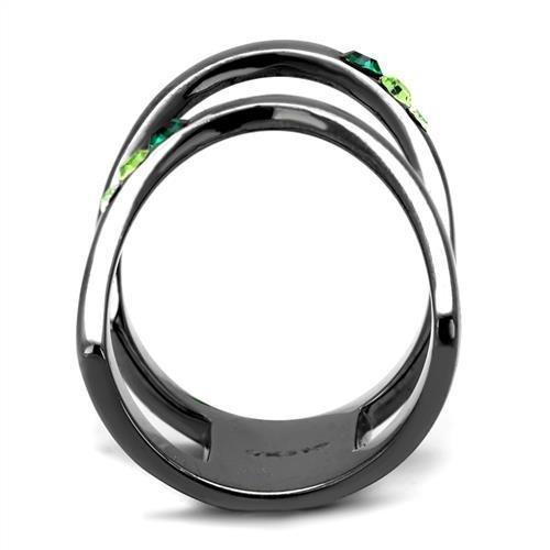 Light Black Rings for Women Anillo Para Mujer Stainless Steel Ring with Top Grade Crystal in Multi Color Tafariah - Jewelry Store by Erik Rayo
