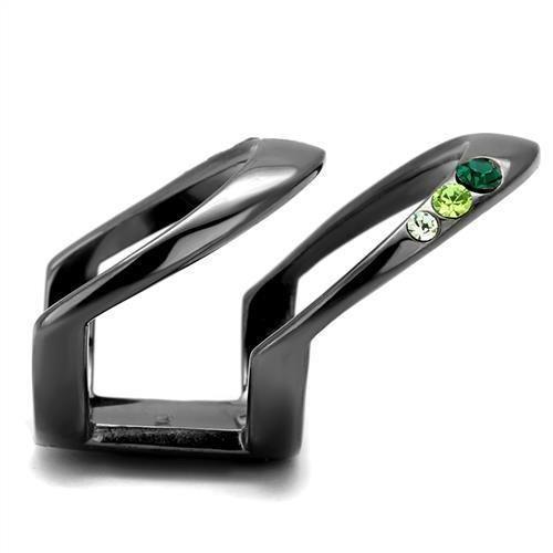 Light Black Rings for Women Anillo Para Mujer Stainless Steel Ring with Top Grade Crystal in Multi Color Tafariah - Jewelry Store by Erik Rayo