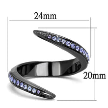 Load image into Gallery viewer, Womens Light Black Ring Anillo Para Mujer Stainless Steel Ring with Top Grade Crystal in Tanzanite Ingrid - Jewelry Store by Erik Rayo
