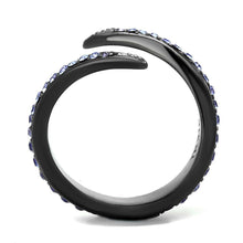 Load image into Gallery viewer, Womens Light Black Ring Anillo Para Mujer Stainless Steel Ring with Top Grade Crystal in Tanzanite Ingrid - Jewelry Store by Erik Rayo
