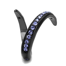 Load image into Gallery viewer, Womens Light Black Ring Anillo Para Mujer Stainless Steel Ring with Top Grade Crystal in Tanzanite Ingrid - Jewelry Store by Erik Rayo

