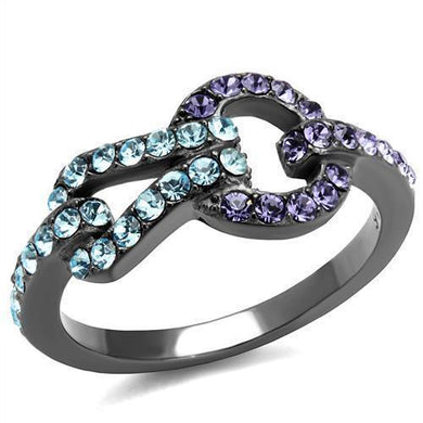 Womens Light Black Ring Anillo Para Mujer Stainless Steel Ring with Top Grade Crystal in Tanzanite Paris - Jewelry Store by Erik Rayo