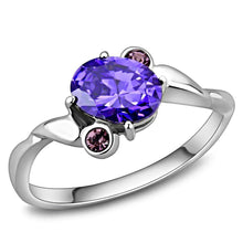Load image into Gallery viewer, Womens Ring Anillo Para Mujer Unisex 316L Stainless Steel Ring with AAA Grade CZ in Tanzanite - Jewelry Store by Erik Rayo
