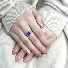 Load image into Gallery viewer, Womens Ring Anillo Para Mujer Unisex 316L Stainless Steel Ring with AAA Grade CZ in Tanzanite - Jewelry Store by Erik Rayo
