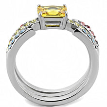 Load image into Gallery viewer, Womens Ring Anillo Para Mujer Unisex 316L Stainless Steel Ring with AAA Grade CZ in Topaz - Jewelry Store by Erik Rayo
