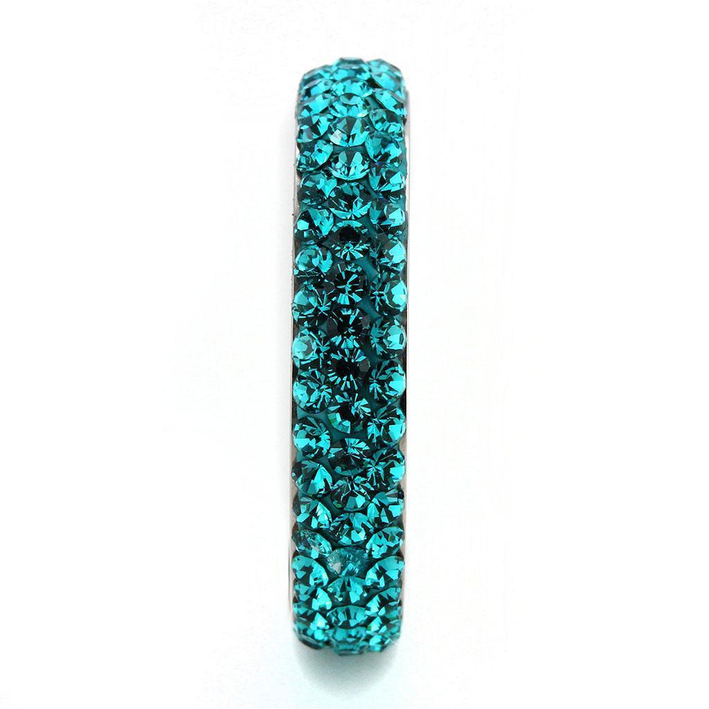 Womens Ring Anillo Para Mujer 316L Stainless Steel Ring with Top Grade Crystal in Blue Zircon - Jewelry Store by Erik Rayo