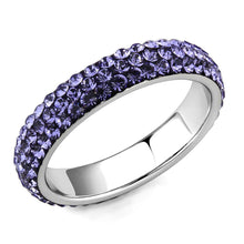 Load image into Gallery viewer, Womens Ring Anillo Para Mujer Unisex 316L Stainless Steel Ring with Top Grade Crystal in Tanzanite - Jewelry Store by Erik Rayo
