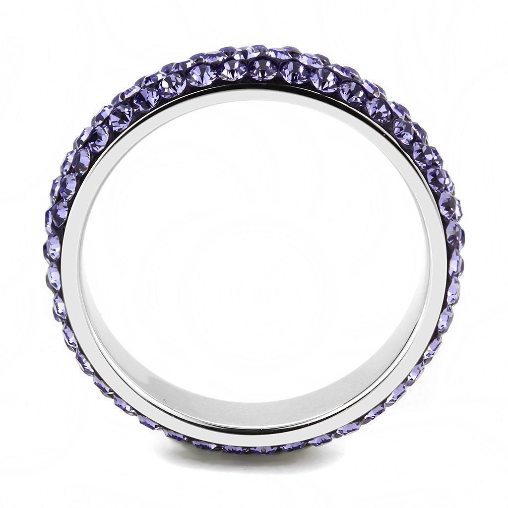 Womens Ring Anillo Para Mujer 316L Stainless Steel Ring with Top Grade Crystal in Tanzanite - Jewelry Store by Erik Rayo