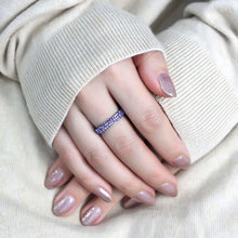 Load image into Gallery viewer, Womens Ring Anillo Para Mujer Unisex 316L Stainless Steel Ring with Top Grade Crystal in Tanzanite - Jewelry Store by Erik Rayo
