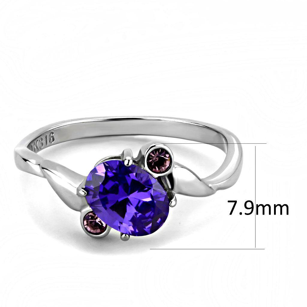 Rings for Women Anillo Para Mujer Stainless Steel Ring with AAA Grade CZ in Tanzanite - Jewelry Store by Erik Rayo