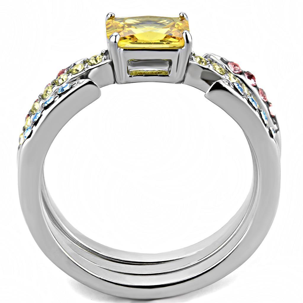 Rings for Women Anillo Para Mujer Stainless Steel Ring with AAA Grade CZ in Topaz - Jewelry Store by Erik Rayo