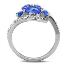 Load image into Gallery viewer, Womens Ring Anillo Para Mujer Stainless Steel Ring with Glass in Sapphire - Jewelry Store by Erik Rayo
