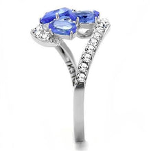 Load image into Gallery viewer, Womens Ring Anillo Para Mujer Stainless Steel Ring with Glass in Sapphire - Jewelry Store by Erik Rayo
