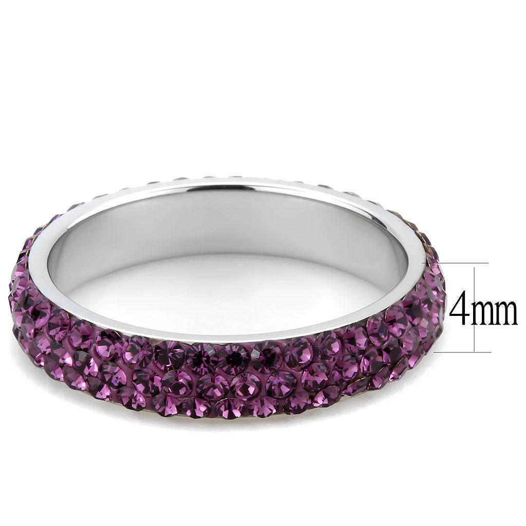 Rings for Women Anillo Para Mujer Stainless Steel Ring with Top Grade Crystal in Amethyst - Jewelry Store by Erik Rayo