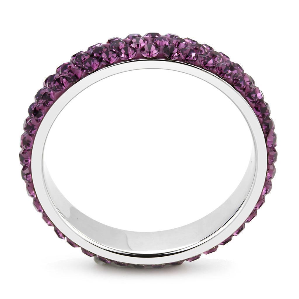 Rings for Women Anillo Para Mujer Stainless Steel Ring with Top Grade Crystal in Amethyst - Jewelry Store by Erik Rayo