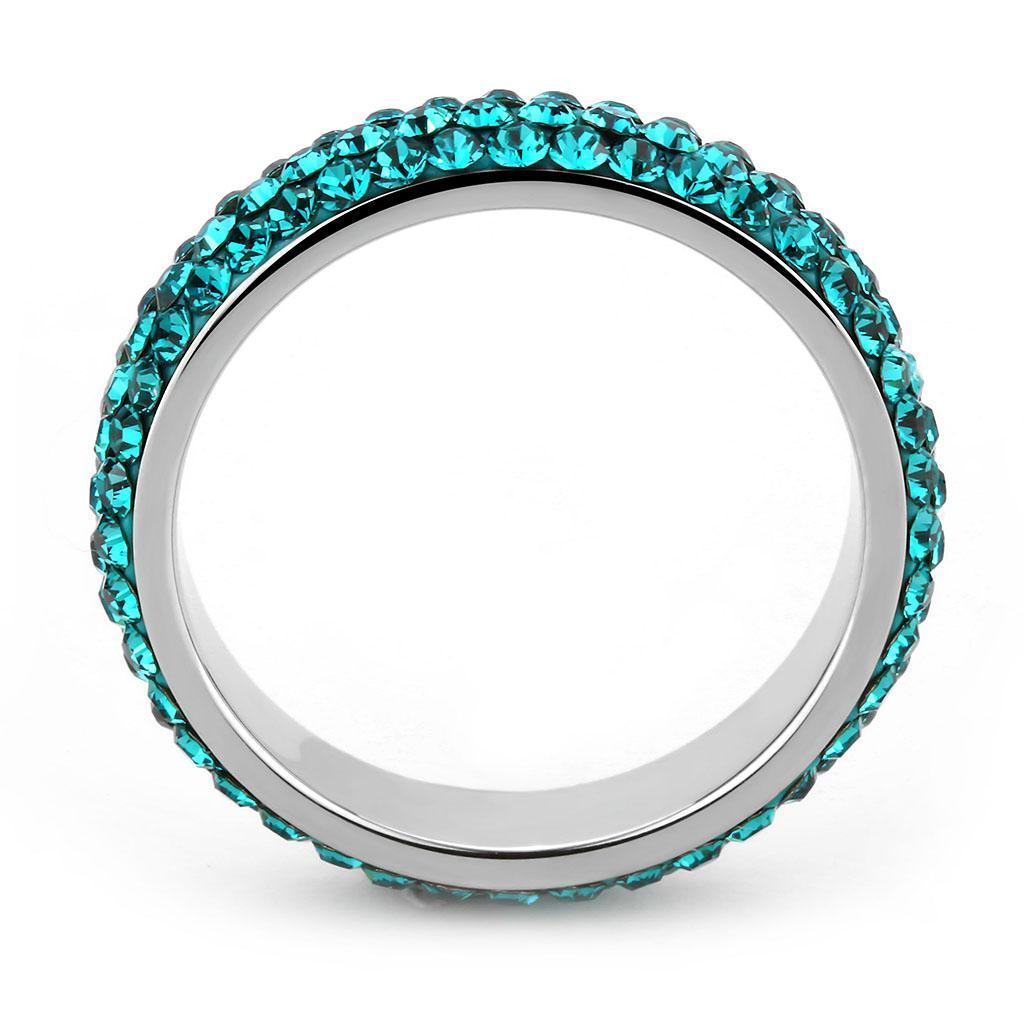 Rings for Women Anillo Para Mujer Stainless Steel Ring with Top Grade Crystal in Blue Zircon - Jewelry Store by Erik Rayo