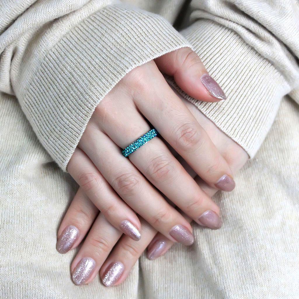Rings for Women Anillo Para Mujer Stainless Steel Ring with Top Grade Crystal in Blue Zircon - Jewelry Store by Erik Rayo