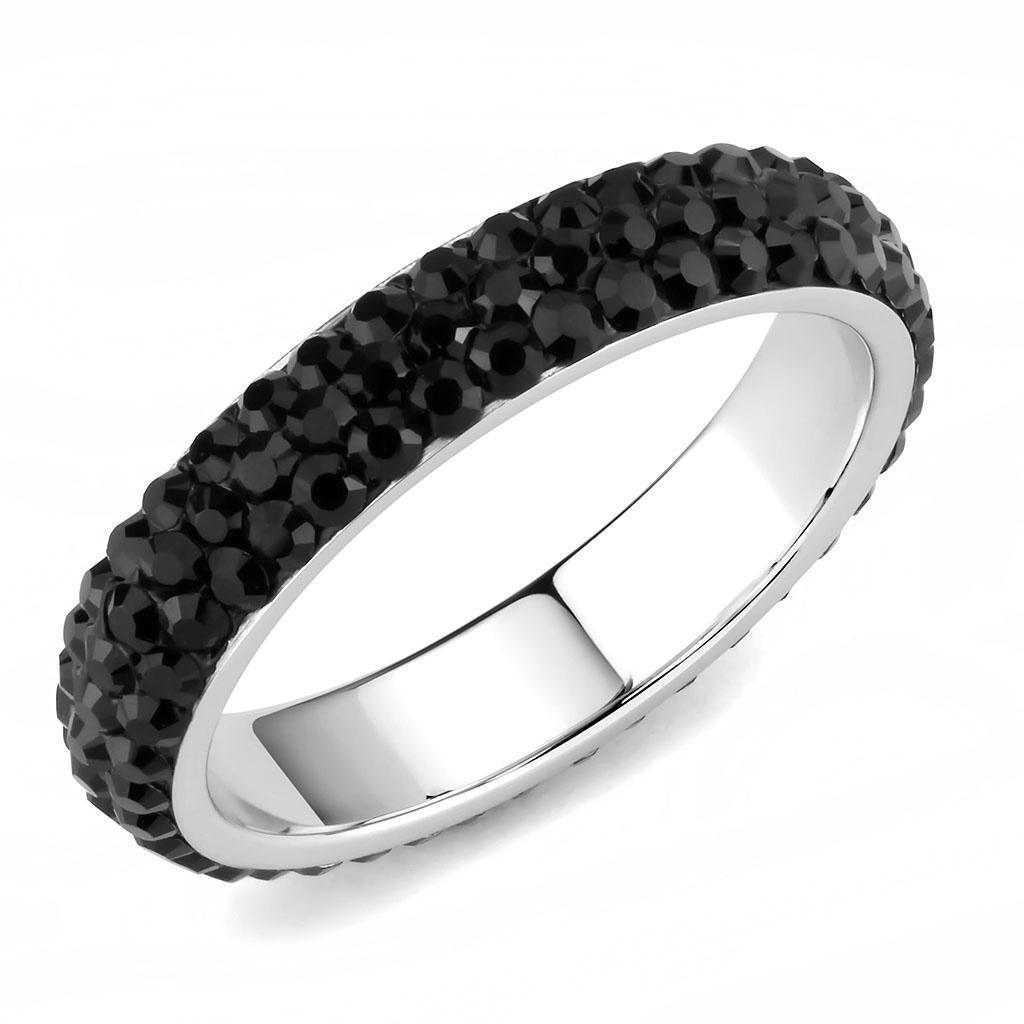 Rings for Women Anillo Para Mujer Stainless Steel Ring with Top Grade Crystal in Jet - Jewelry Store by Erik Rayo