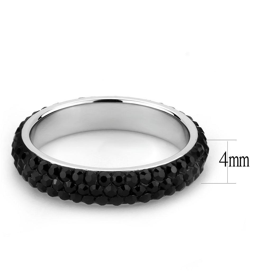 Rings for Women Anillo Para Mujer Stainless Steel Ring with Top Grade Crystal in Jet - Jewelry Store by Erik Rayo