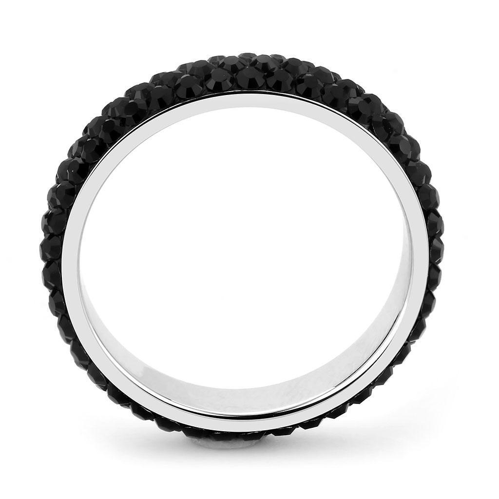 Rings for Women Anillo Para Mujer Stainless Steel Ring with Top Grade Crystal in Jet - Jewelry Store by Erik Rayo