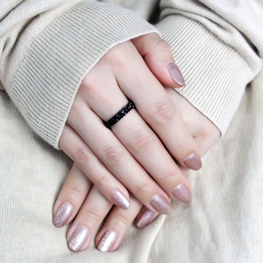 Rings for Women Anillo Para Mujer Stainless Steel Ring with Top Grade Crystal in Jet - Jewelry Store by Erik Rayo