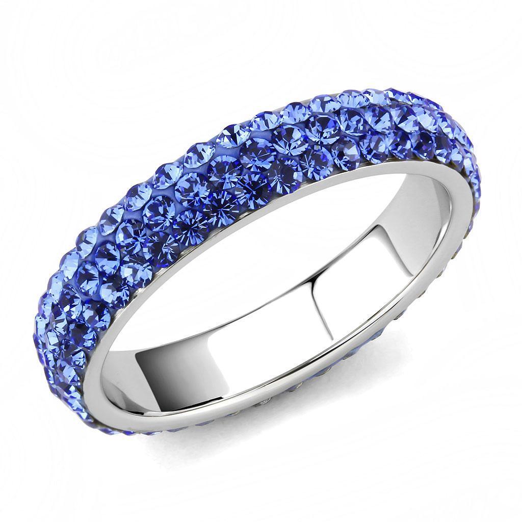 Rings for Women Anillo Para Mujer Stainless Steel Ring with Top Grade Crystal in Sapphire - Jewelry Store by Erik Rayo