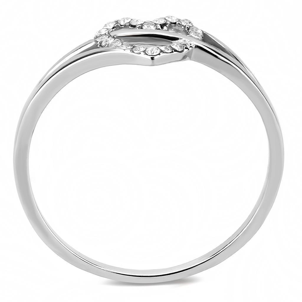 Rings for Women Arrowed Heart Stainless Steel Ring with AAA Grade CZ in Clear - Jewelry Store by Erik Rayo