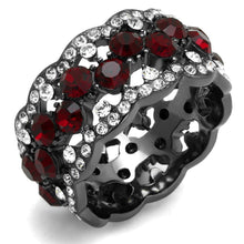 Load image into Gallery viewer, Womens Ring Black Red Stainless Steel Ring with Top Grade Crystal in Siam - Jewelry Store by Erik Rayo
