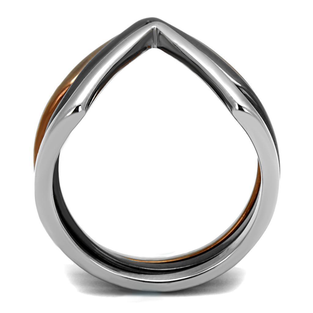 Womens Ring Brown Silver Black Tri Color Anillo Para Mujer 316L Stainless Steel Ring with No Stone - Jewelry Store by Erik Rayo