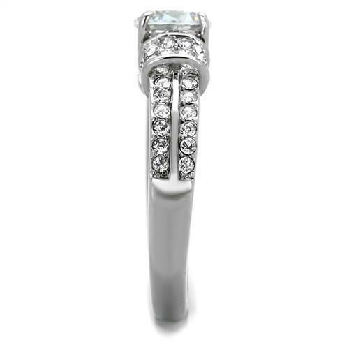 Rings for Women Engagement Ring Band Round Cut 1.75 Ct CZ Stainless Steel - Jewelry Store by Erik Rayo
