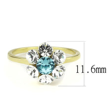 Load image into Gallery viewer, Womens Ring Flower Style Sea Blue Stainless Steel - Jewelry Store by Erik Rayo
