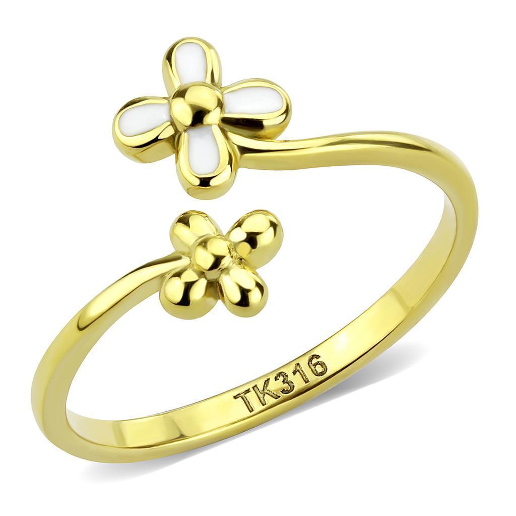 Gold Rings for Women Flowers Stainless Steel Ring with No Stone - Jewelry Store by Erik Rayo