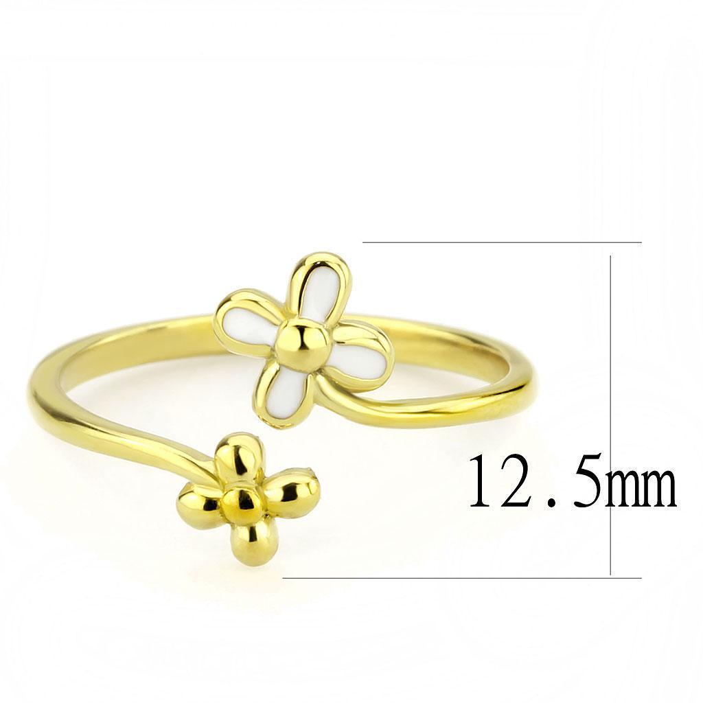 Gold Rings for Women Flowers Stainless Steel Ring with No Stone - Jewelry Store by Erik Rayo