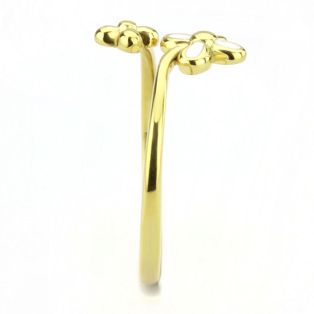 Gold Rings for Women Flowers Stainless Steel Ring with No Stone - Jewelry Store by Erik Rayo