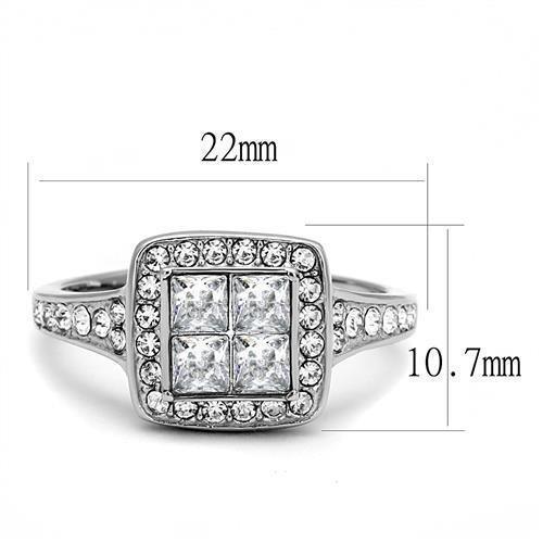 Rings for Women Half to Diamond CZ Stainless Steel Ring with AAA Grade - Jewelry Store by Erik Rayo