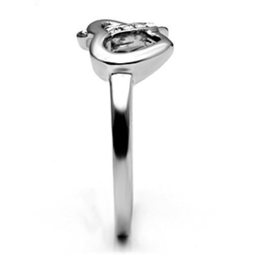 Rings for Women Hearts Stainless Steel Ring with Top Grade Crystal in Clear - Jewelry Store by Erik Rayo