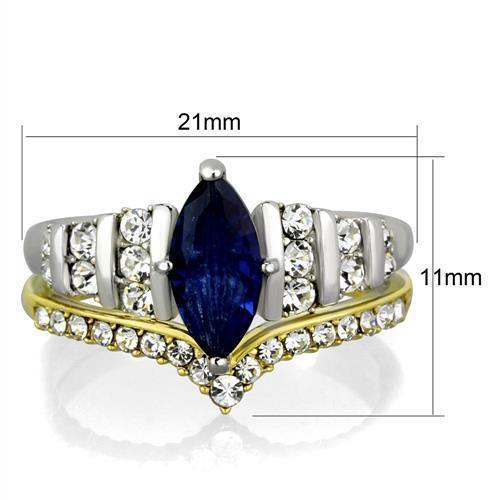 Rings for Women Marquise Stainless Steel Ring with Synthetic Synthetic Glass in Montana - Jewelry Store by Erik Rayo