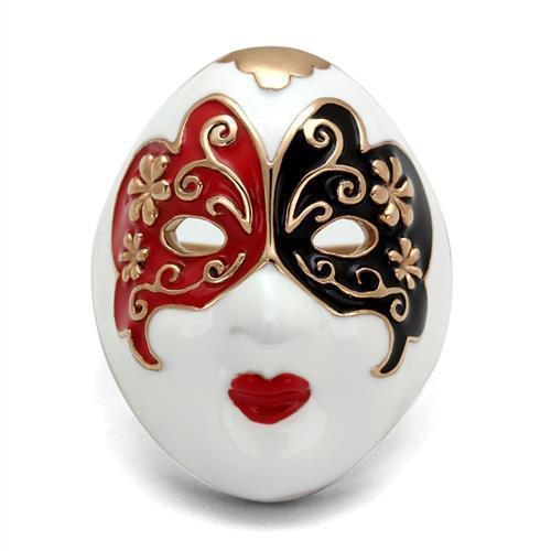 Rings for Women Mask Stainless Steel Ring with Epoxy in Multi Color - Jewelry Store by Erik Rayo