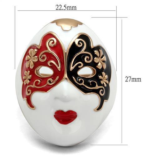 Rings for Women Mask Stainless Steel Ring with Epoxy in Multi Color - Jewelry Store by Erik Rayo