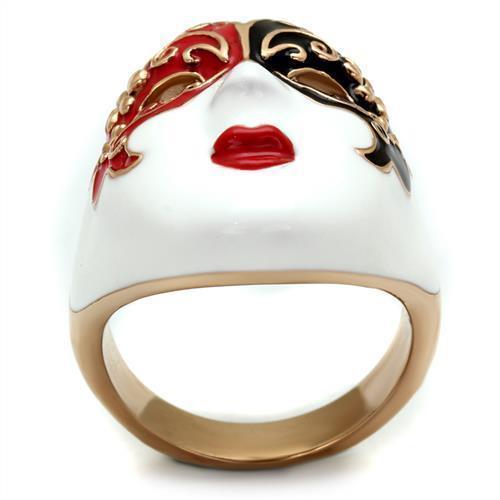 Rings for Women Mask Stainless Steel Ring with Epoxy in Multi Color - Jewelry Store by Erik Rayo