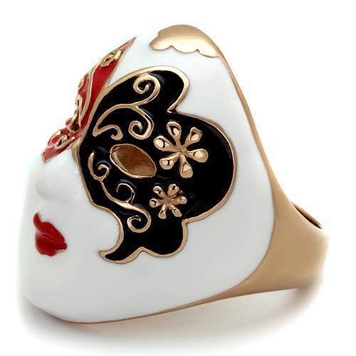 Rings for Women Mask Stainless Steel Ring with Epoxy in Multi Color - Jewelry Store by Erik Rayo