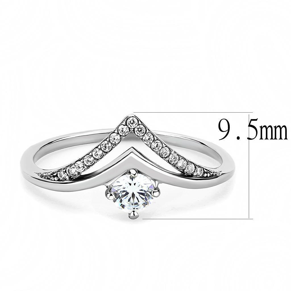 Womens Ring Mountain Top Stainless Steel Ring with AAA Grade CZ in Clear - Jewelry Store by Erik Rayo