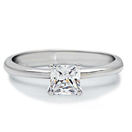 Womens Ring Princess Cut CZ Solitaire Stainless Steel Engagement Ring - Jewelry Store by Erik Rayo