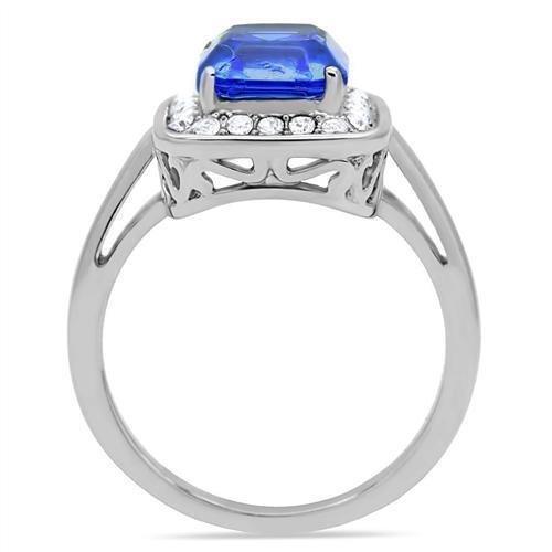 Rings for Women Sapphire Blue Stainless Steel Ring with Top Grade Crystal - Jewelry Store by Erik Rayo