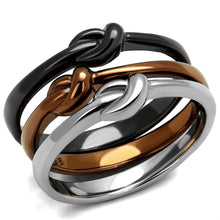 Load image into Gallery viewer, Womens Ring Silver Brown Black Eternal Knots Anillo Para Mujer Stainless Steel Ring with No Stone - Jewelry Store by Erik Rayo
